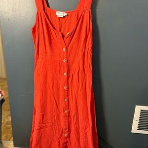 Orange Button-Down Dress